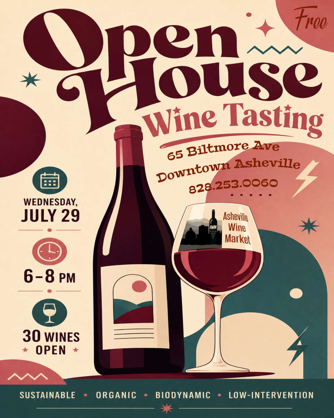 Free open house tasting -- Wednesday July 29 6-8pm -- 